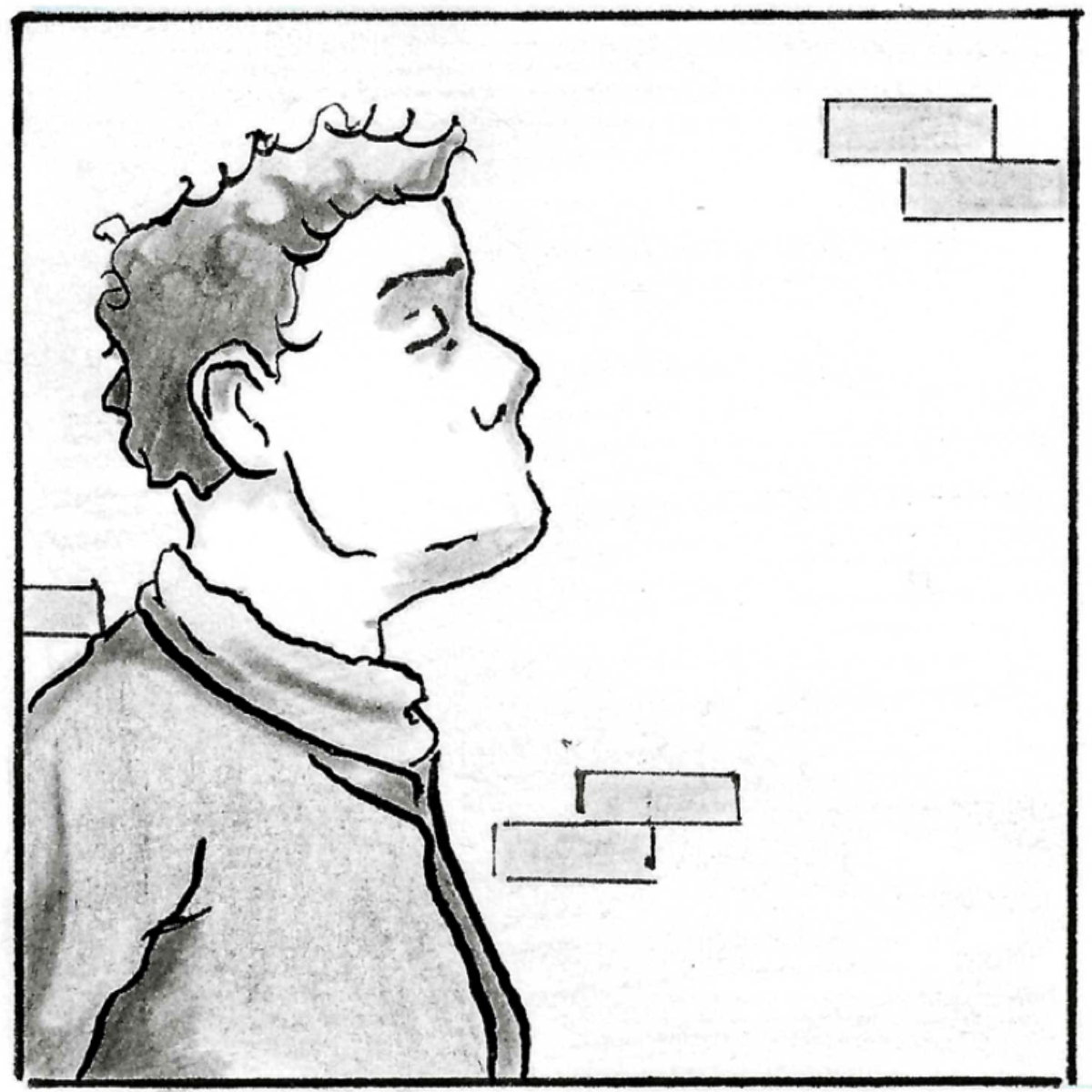 A close up of Adam's leg as he sits in the bath, the knee is above the surface of the water.