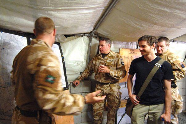 A photo of Adam Westbrook with British soldiers in Iraq, March 2009 - by Laurence Roche