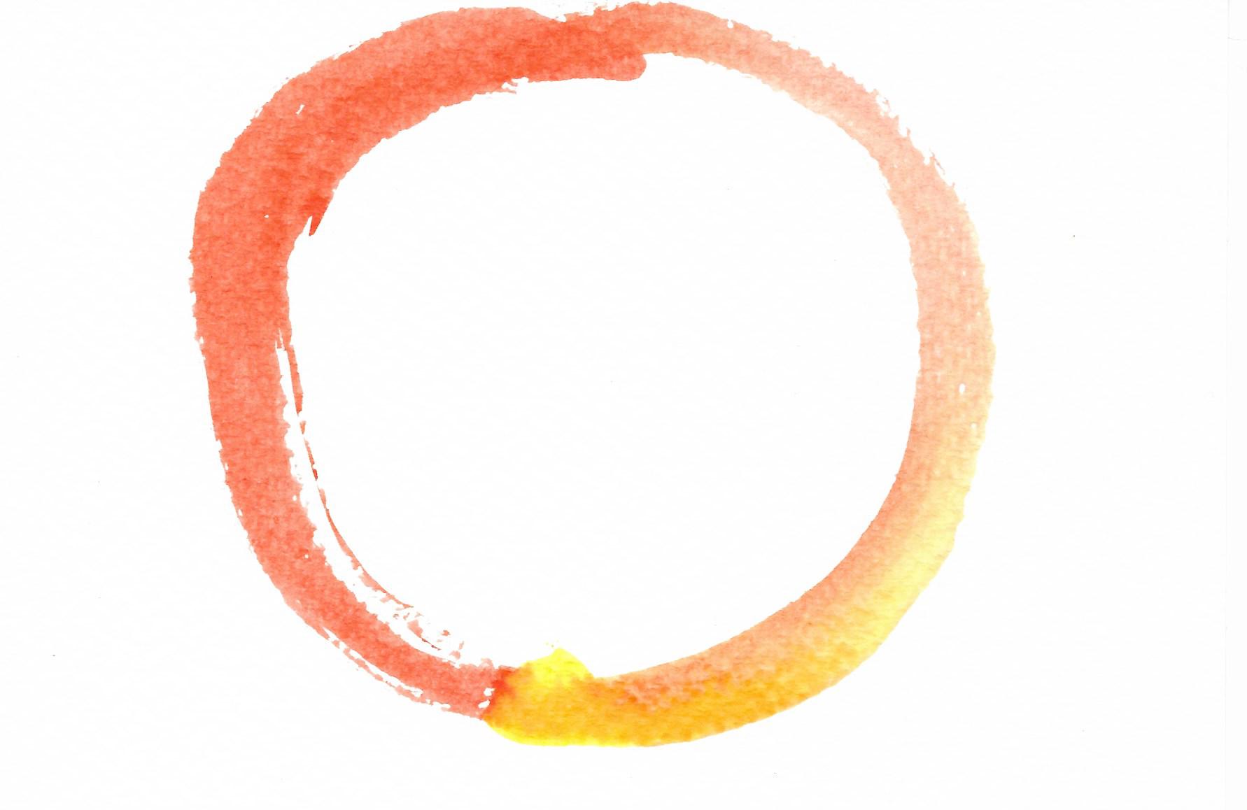 An Enso circle (ink painted on watercolour paper) by Adam Westbrook