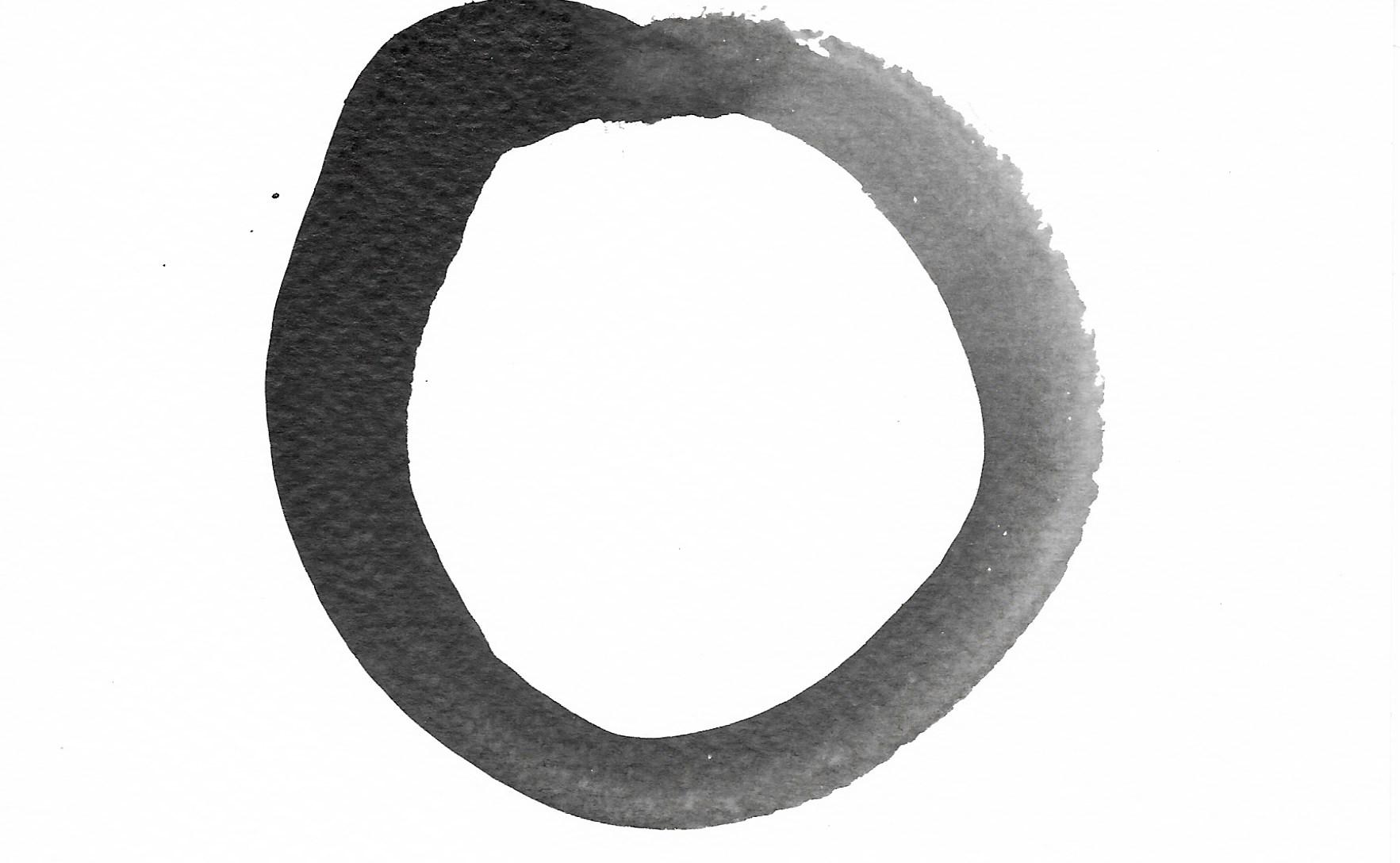 A black and white enso circle by Adam Westbrook