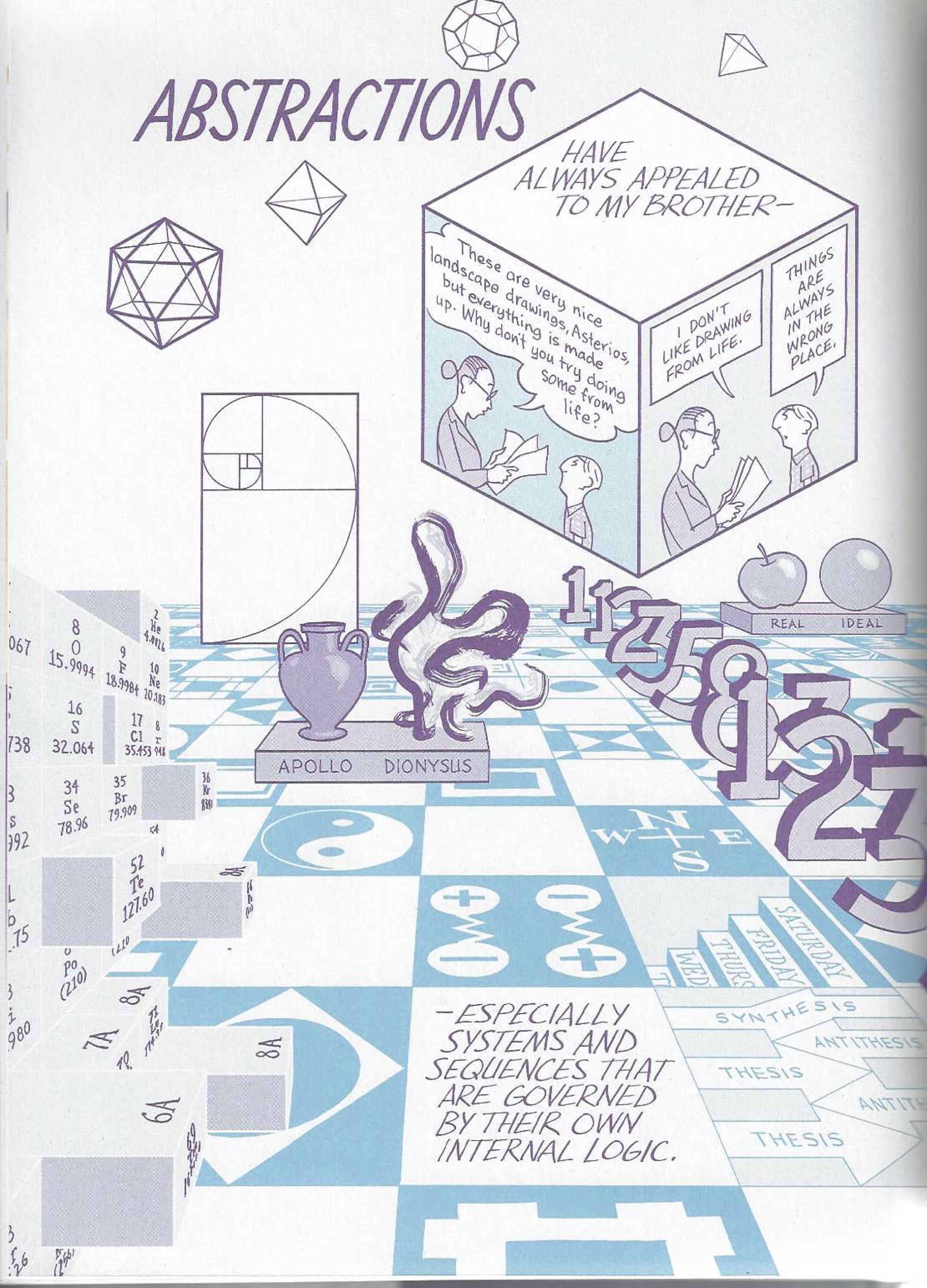 A page of abstract images from <em>Asterios Polyp</em> by David Mazzucchelli