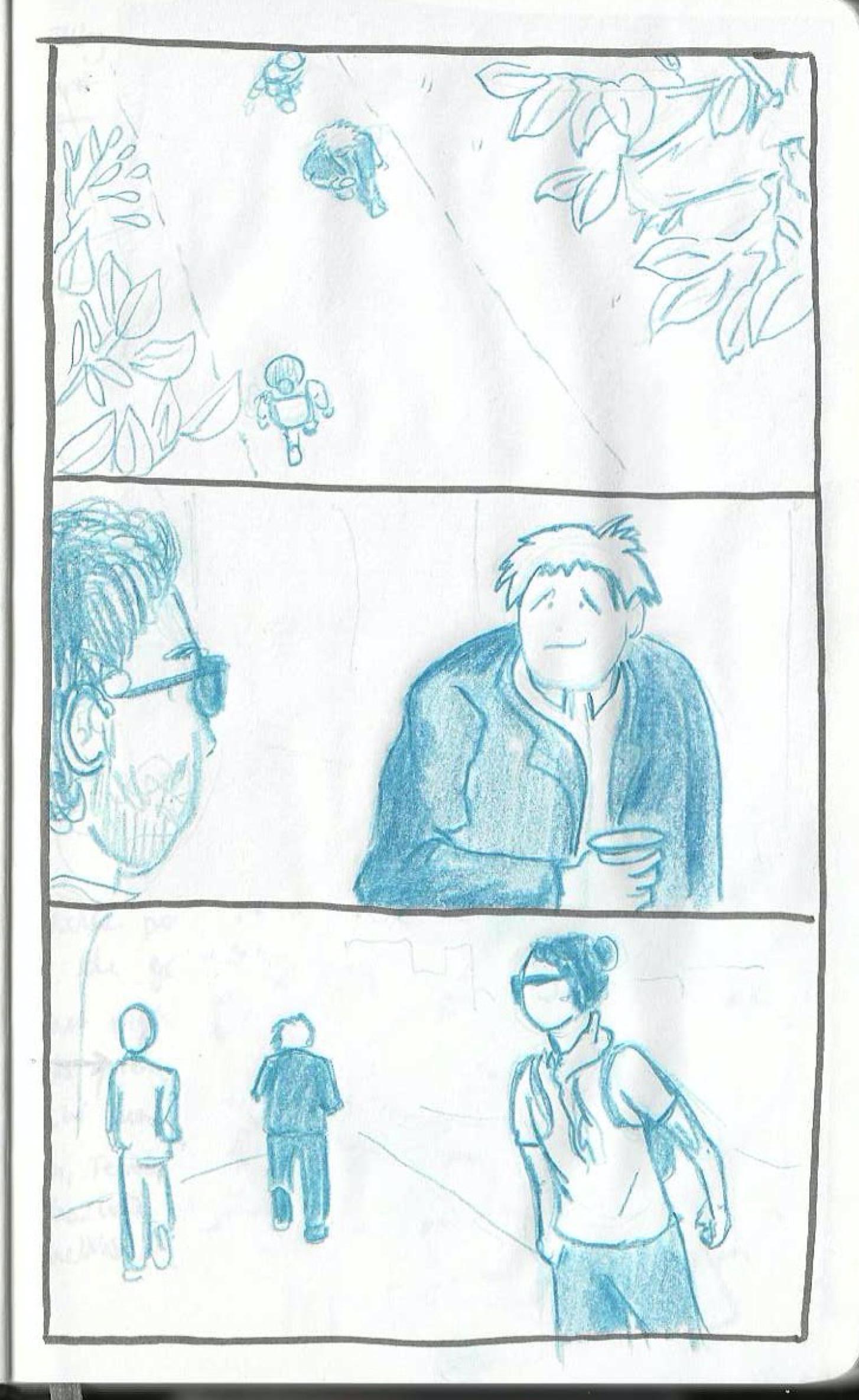 A comic journal page from Adam Westbrook&rsquo;s sketchbook, where he bumps into Boris Johnson