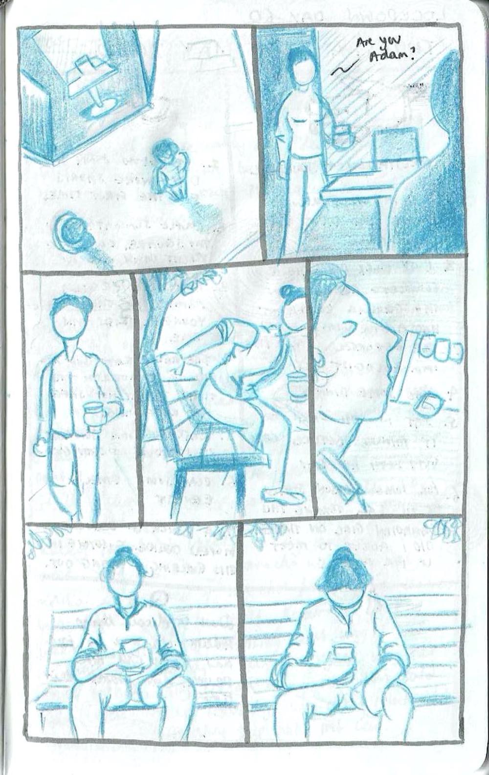A comic diary from Adam Westbrook&rsquo;s sketchbook where he has his first Starbucks coffee since the start of the pandemic.
