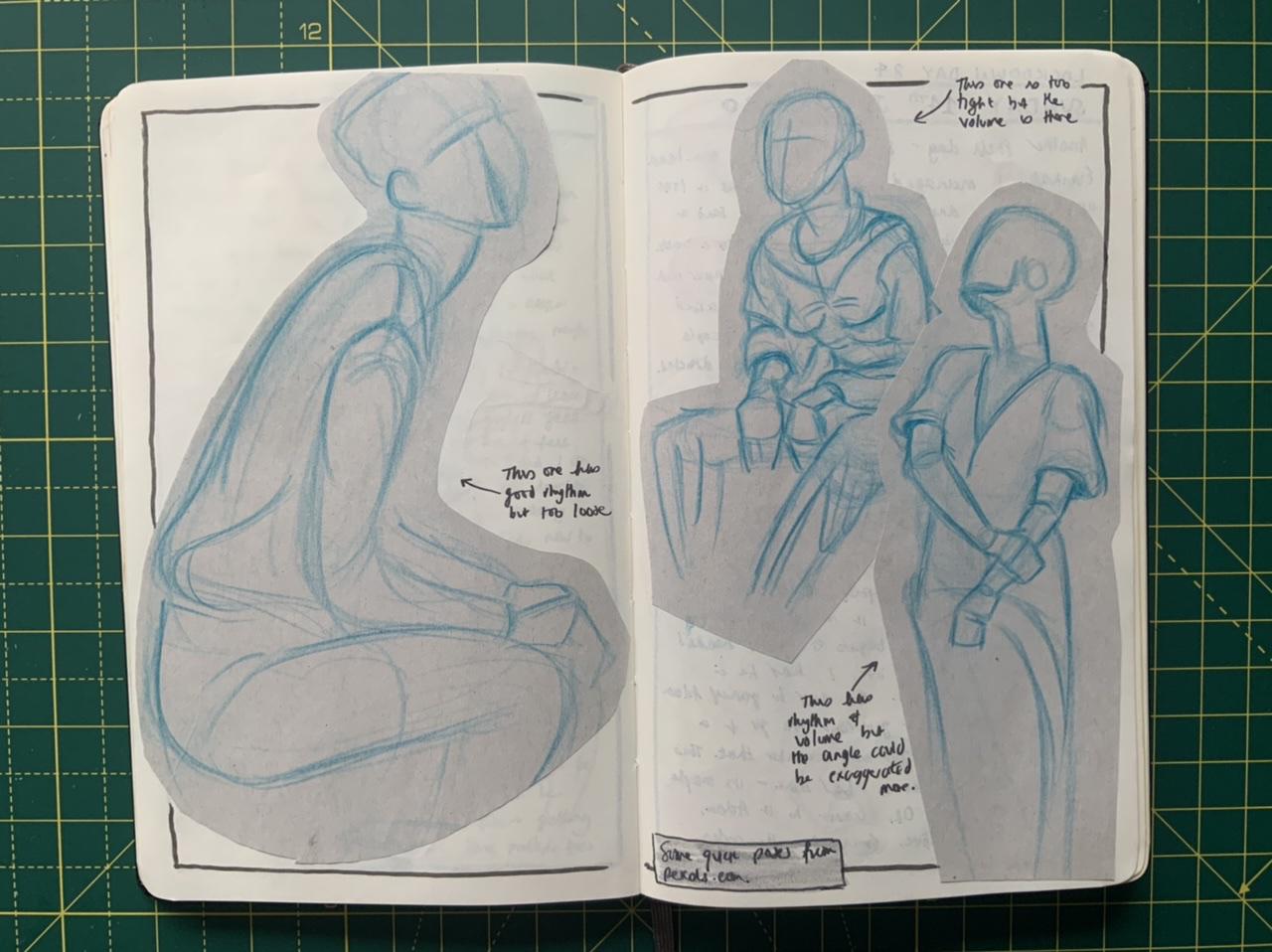 Pencil sketches from Adam Westbrook&rsquo;s sketchbook