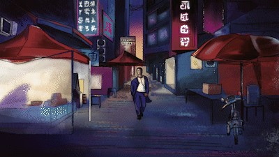 A gif time-lapse of the digital painting being made in Procreate