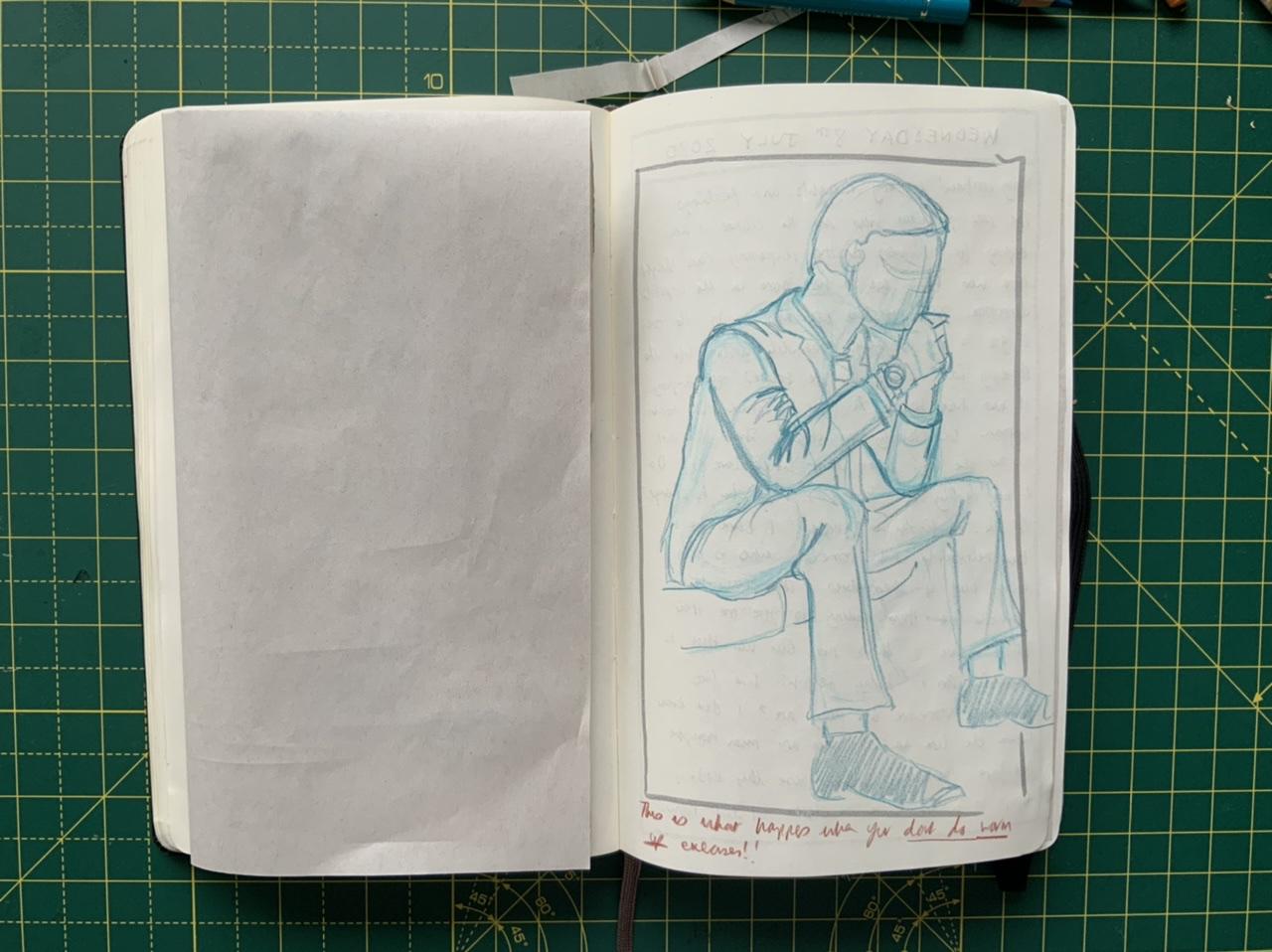 A page from Adam Westbrook&rsquo;s sketchbook