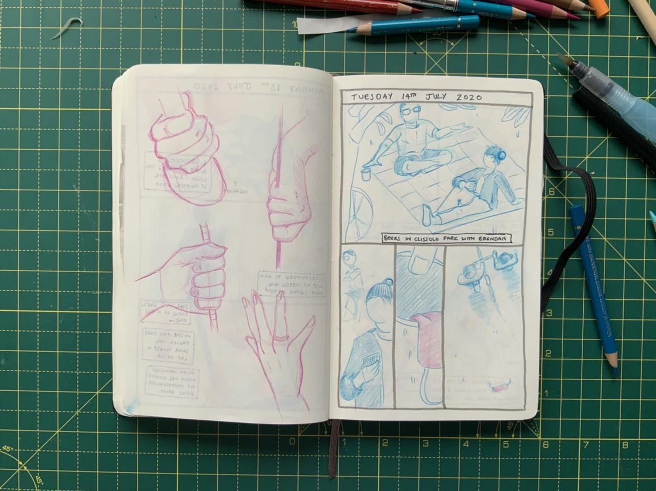 A page from Adam Westbrook&rsquo;s sketchbook