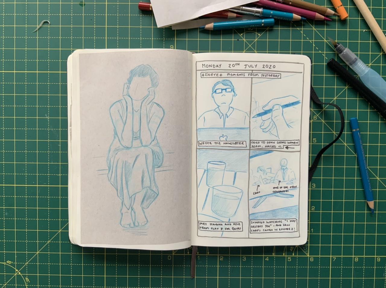 A page from Adam Westbrook&rsquo;s sketchbook