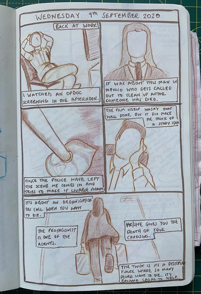 A comic journal about a documentary in Adam Westbrook&rsquo;s sketchbook