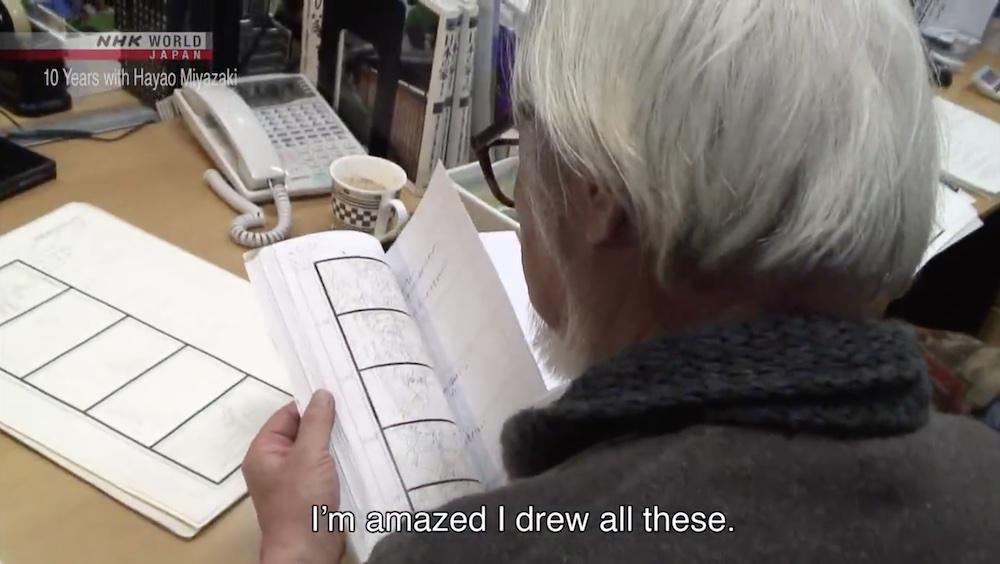 A frame from 10 Years With Miyazaki on NHK