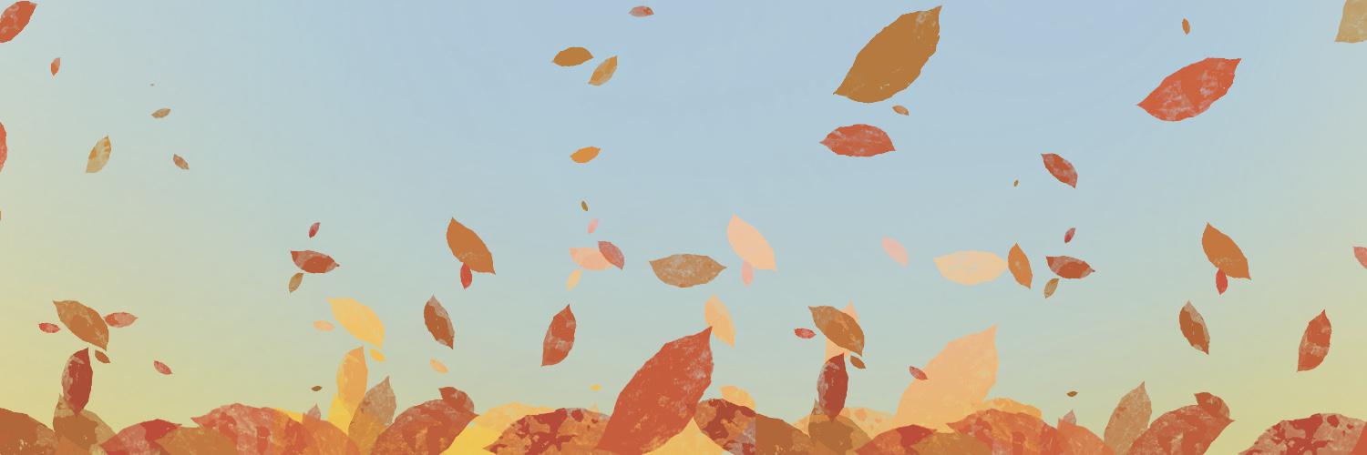 A painting of some autumn leaves on the ground