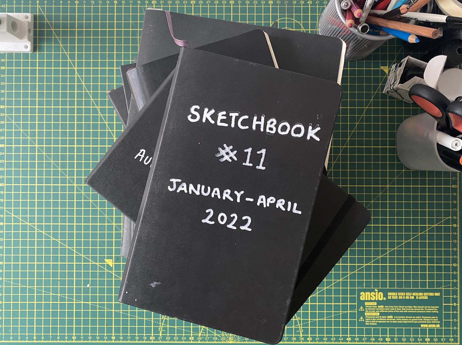 Front cover of Adam&rsquo;s latest sketchbook