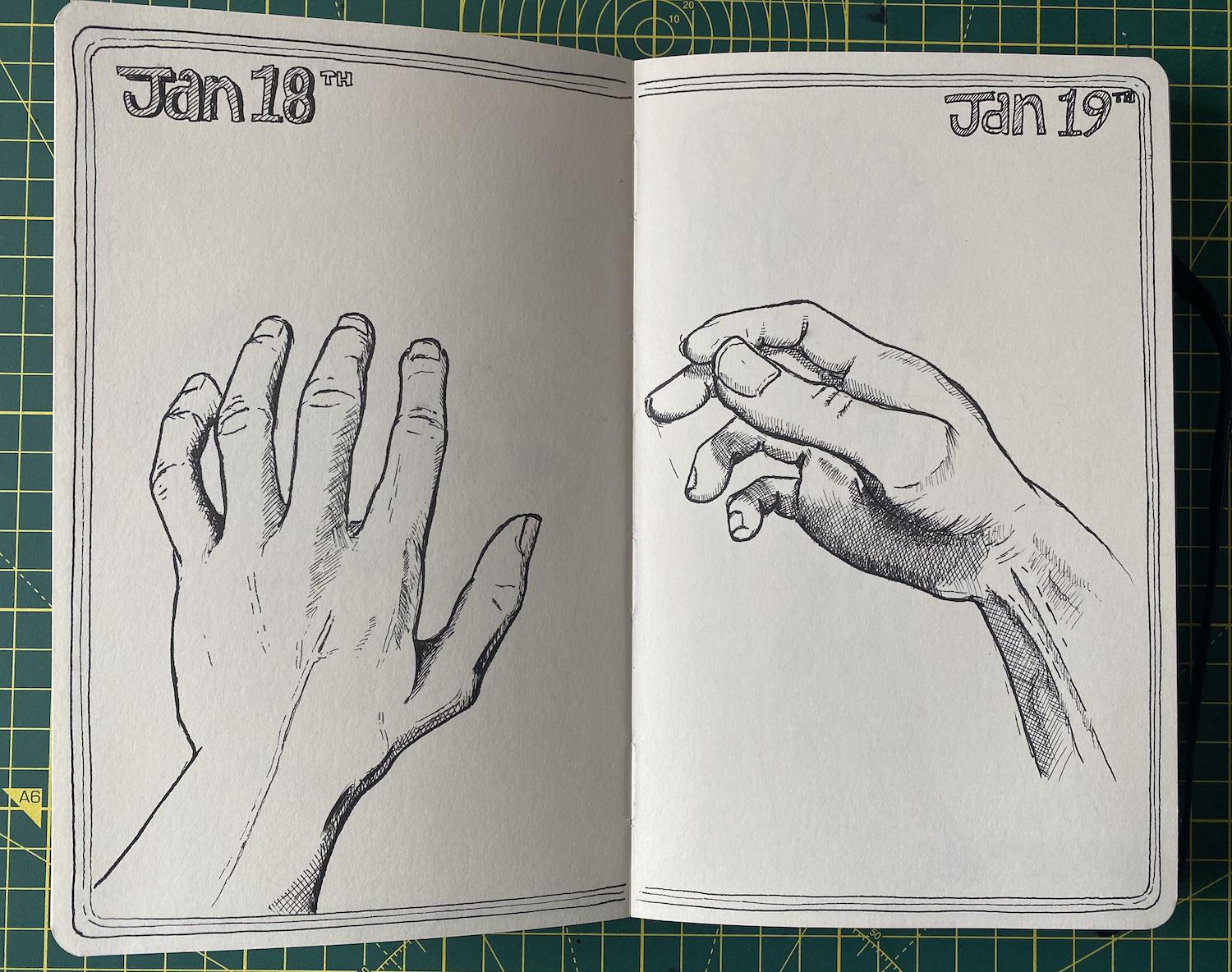 A page from Adam&rsquo;s sketchbook