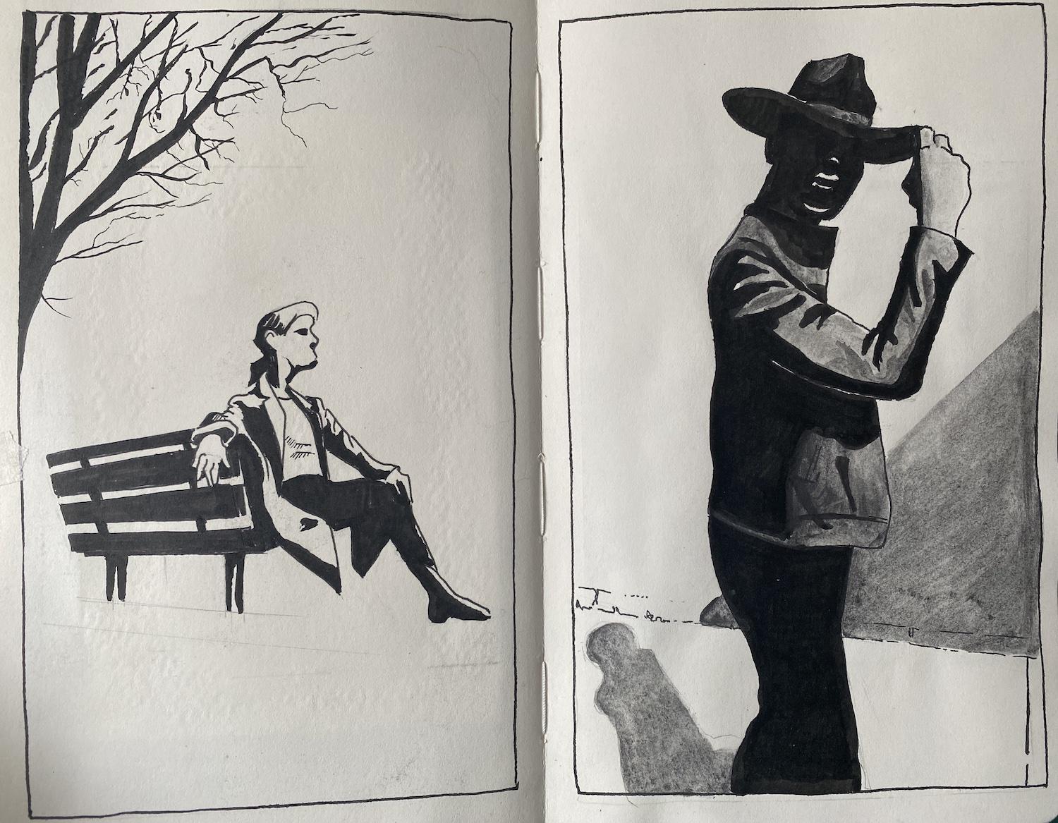 A page from Adam&rsquo;s sketchbook