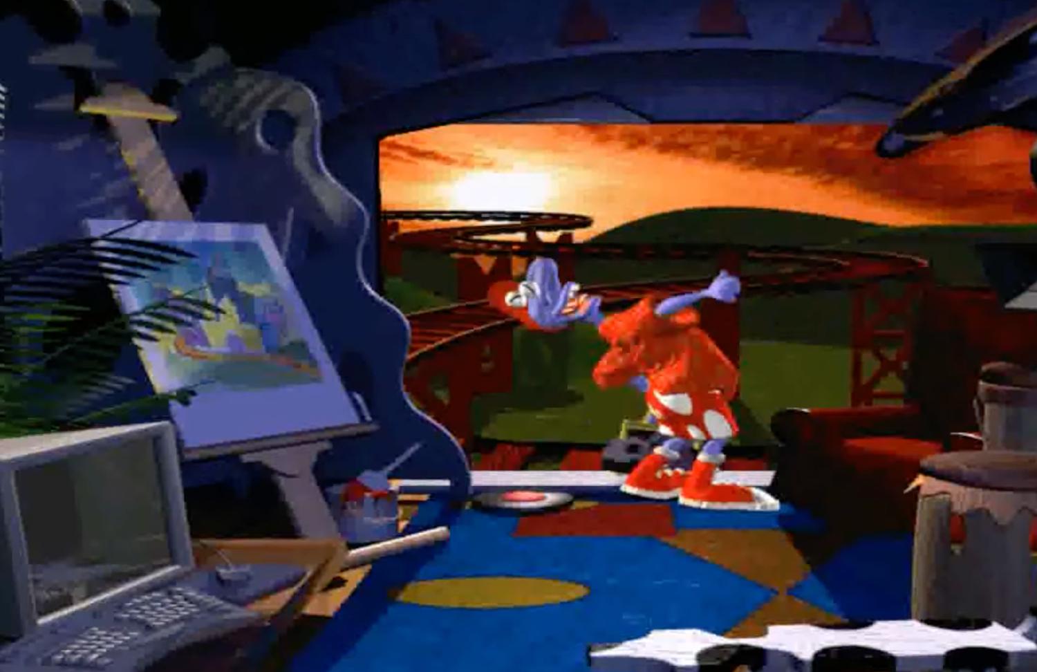 A screenshot from the opening of Microsoft’s 3D Movie Maker